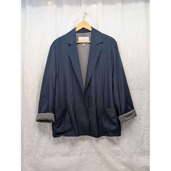 Rachel Roy women's size 10 Navy Blue blazer, soft silky, casual, comfort - Picture 1 of 10